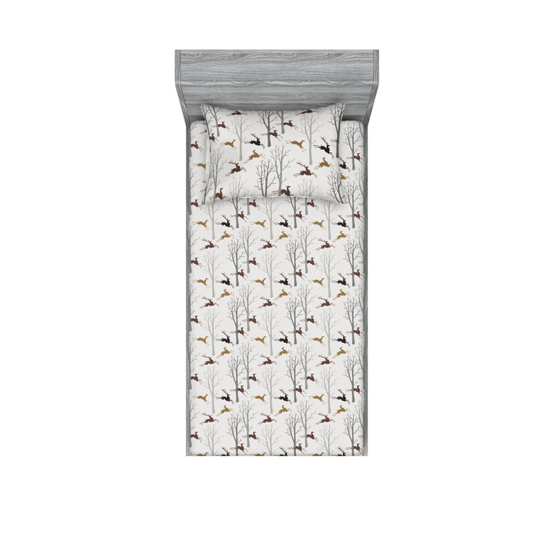 Drap-housse et taie décorative Ambesonne, Ensemble de draps pour lit simple avec 1 taie d'or
