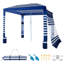 Beach Cabana, 8 x 8 ft Beach Canopy with Side Wall, UPF 50+ Protection Easy Setup Cabana Tent with Sand Pockets, Adjustable Height Portable Shade Sun Shelter Umbrella for Family, Navy Stripes