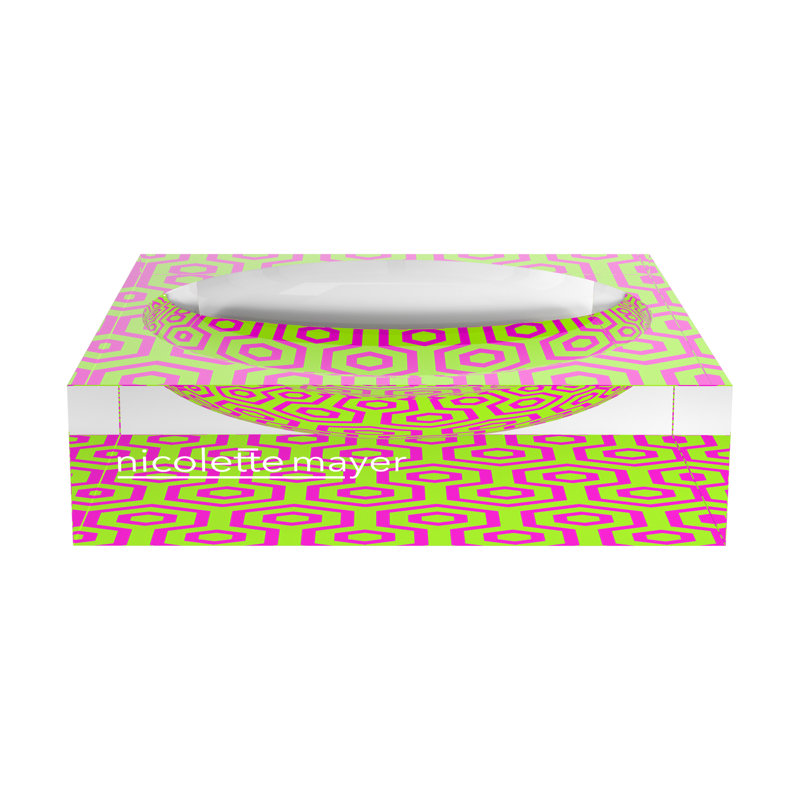 Eyepop Lime Fuschia Decorative Tray, 6"W x 6"D x 2"H