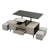 5 Pieces Lift Top Coffee Table Set with Storage Convertible Dining Table with Ottomans