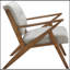 Chaise longue capitonnée en polyester à 4 pieds LIGHT-691745351