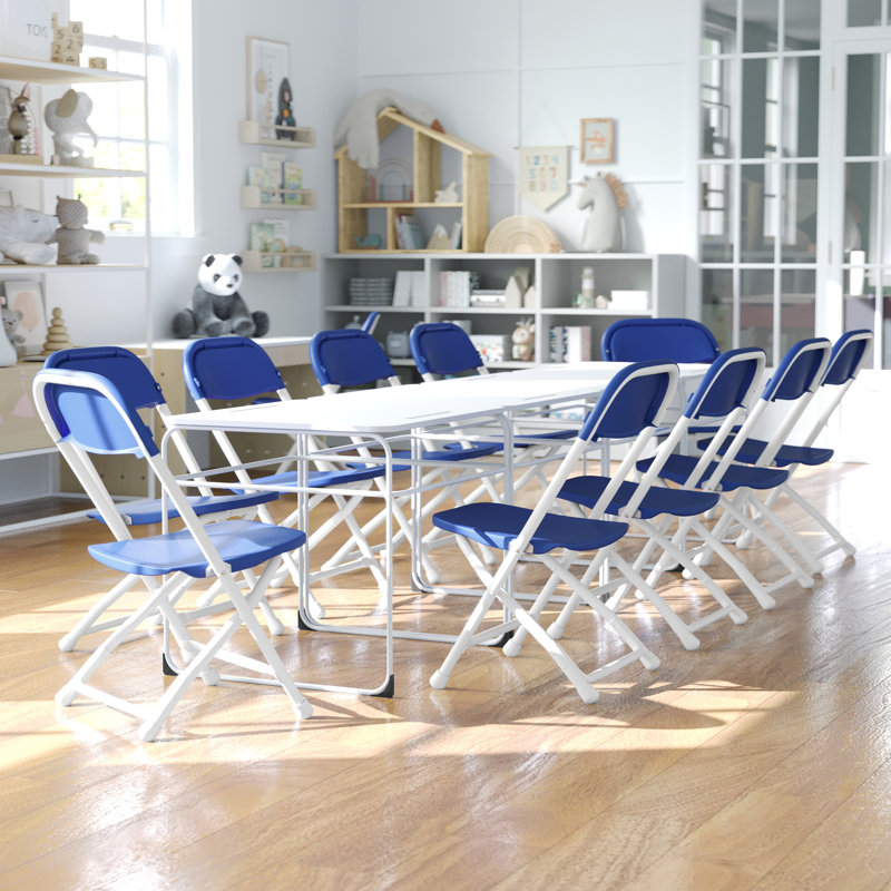 Ayuub Kids Plastic Folding Chairs for Classrooms and Events, Blue
