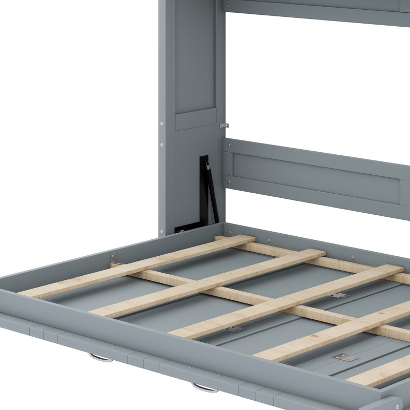 Lit escamotable Wooden, Gris