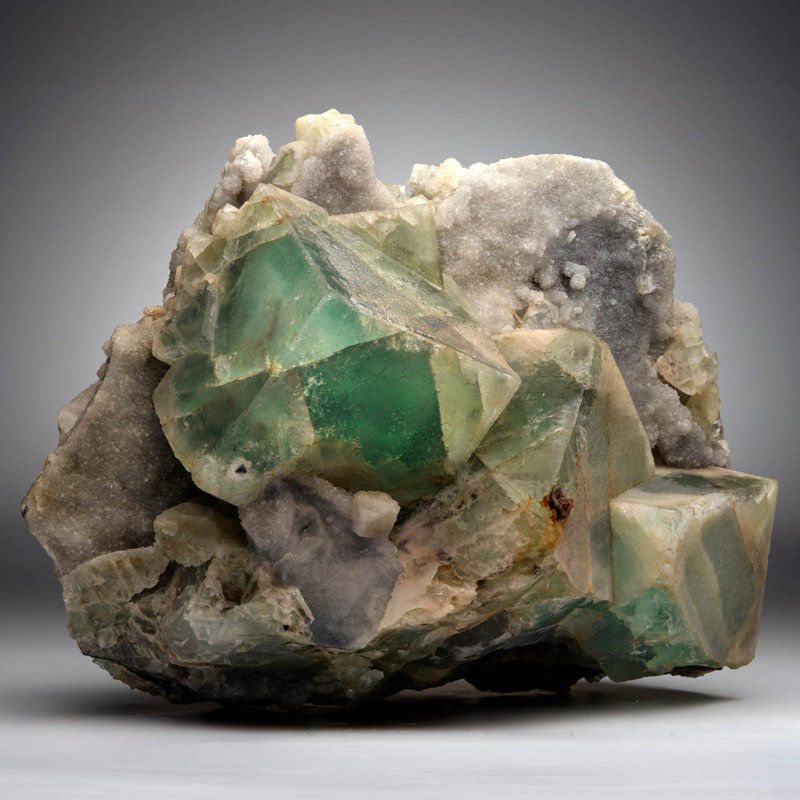 Genuine Fluorite on Quartz