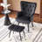 Tufted Wingback Chair and Ottoman-390166509