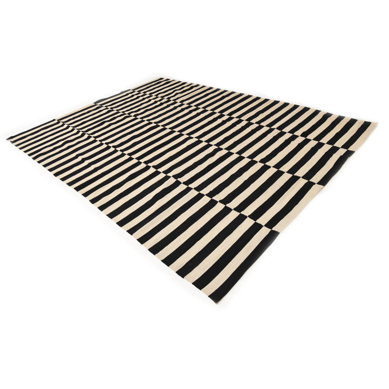 Ousley Black and White Rug