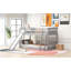 Lit simple superposé simple avec glissière convertible et finition grise, conception peu encombrante pour la chambre à coucher, structure en bois de pin, assemblage simple, tête de lit simple de style lit simple / simple, tête de lit à rayures verticales, coffre-fort