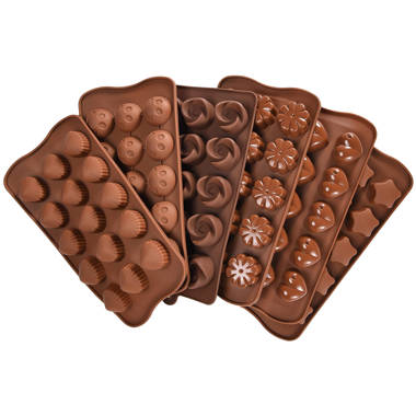 Aptoco 8 Piece 6 Cup Non-Stick Chocolate Molds Silicone Molds for Baking