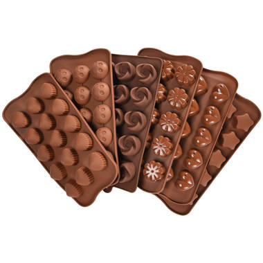 Aptoco 8 Piece 6 Cup Non-Stick Chocolate Molds Silicone Molds for