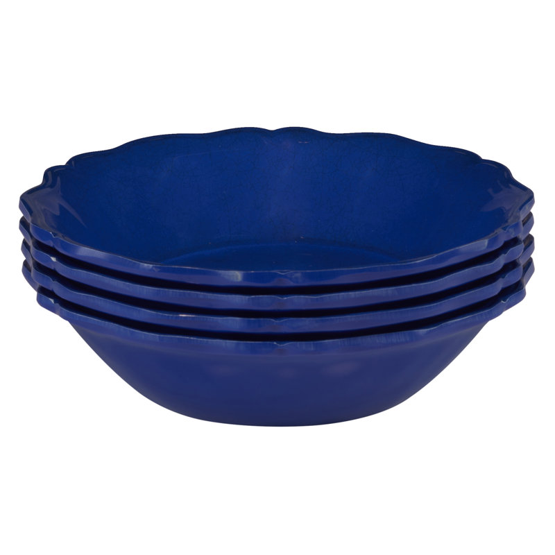 Ensemble de 4 bols polyvalents en indigo craquelé bleu 8,5 po x 2 po