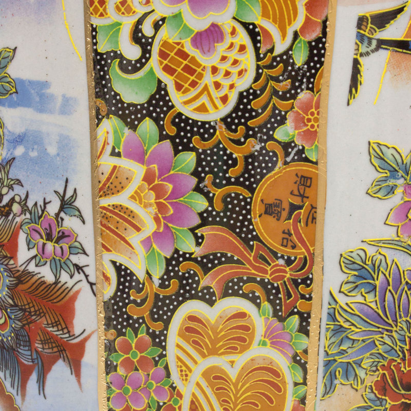 Umbrella Stand, Peacock and Floral Yellow