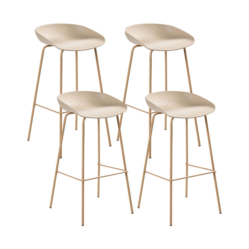 Counter Stool with Metal Frame, Beige