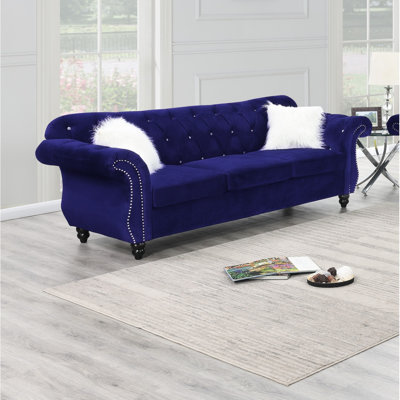 Formal Luxury Look 1Pc Velvet Sofa W Pillows Living Room Furniture Couch