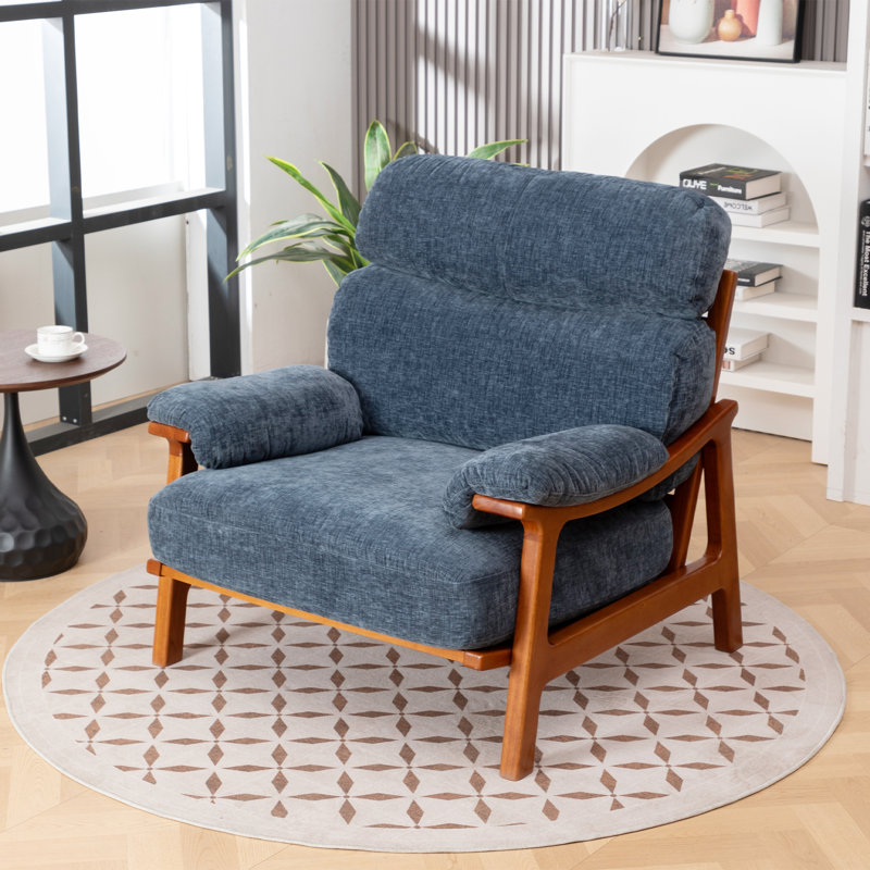 Fauteuil d'appoint Cozy Modern Chenille, Blue