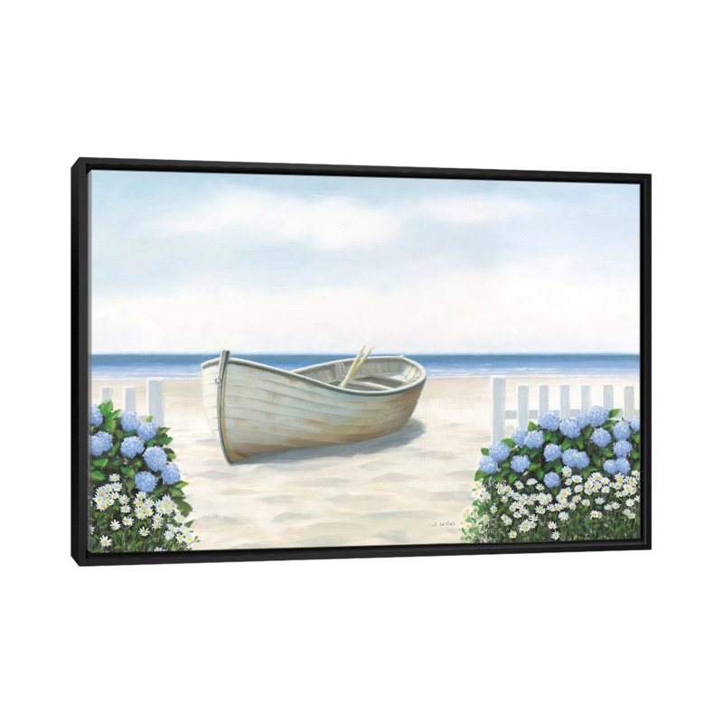 « beach days i », impression sur toile, H 18 po x l 26 po x P 1,5 po, Toile avec cadre noir, Pas de tapis