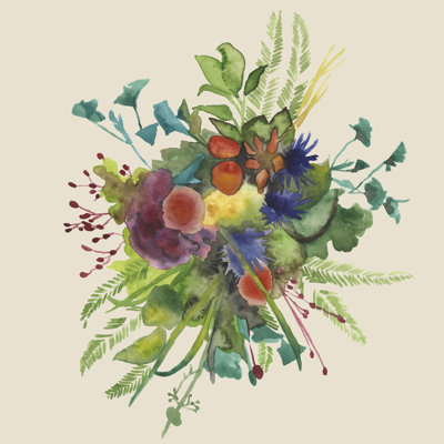 Jet d'aquarelle floral III