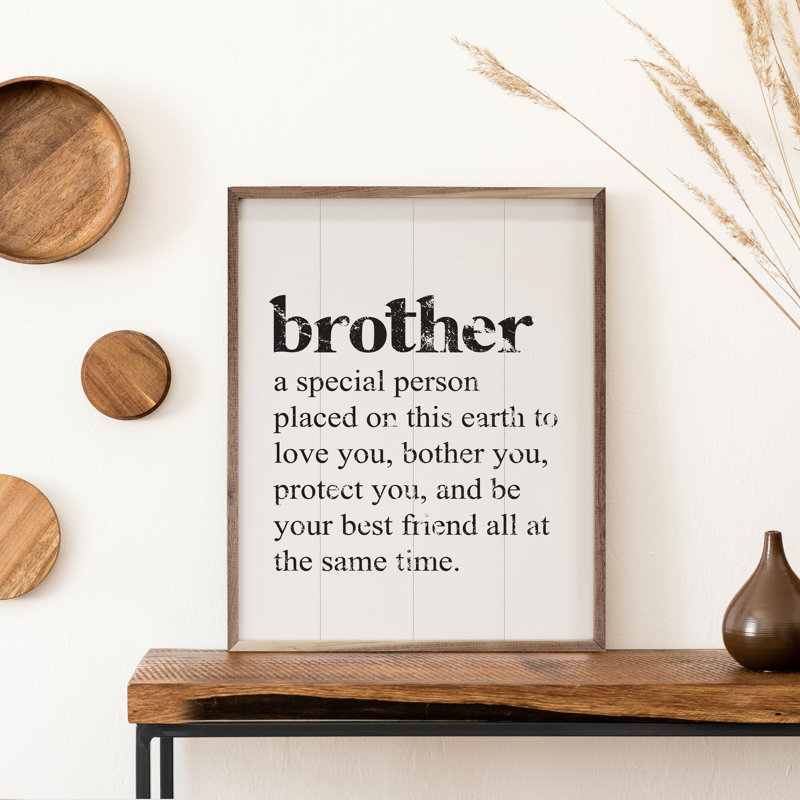 Brother - une personne spéciale - blanc, H 20 po x l 16 po x P 1 po