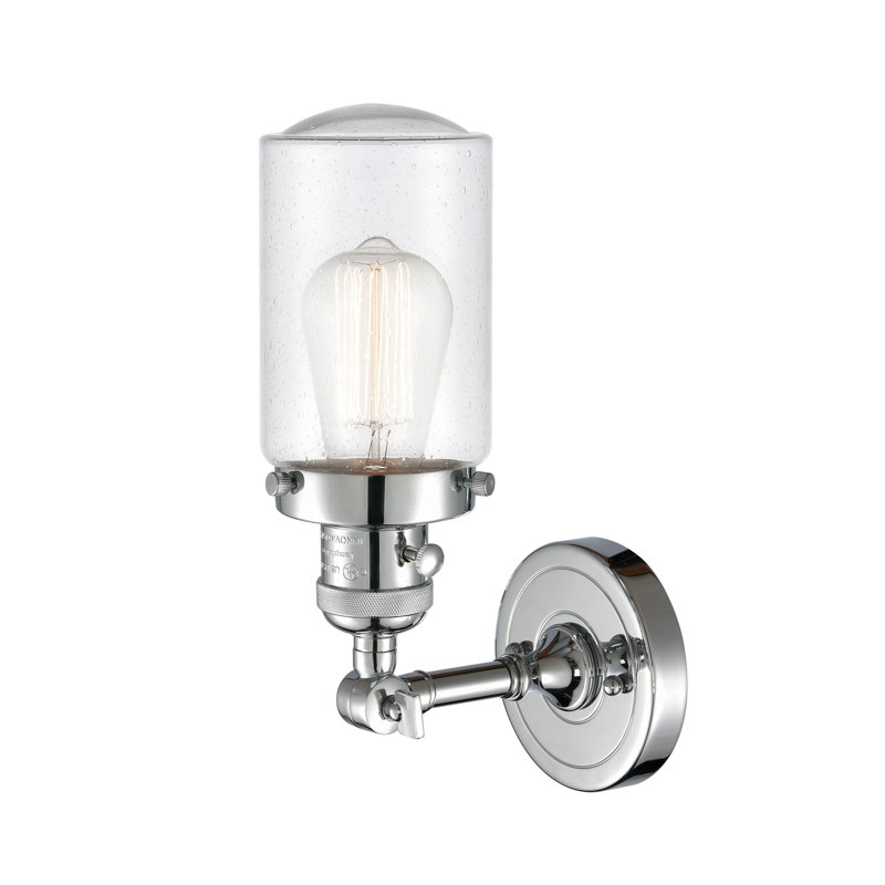 Saroyan Armed Sconce, Polished Chrome, Seedy, 60 Watt Vintage Incandescent Bulb