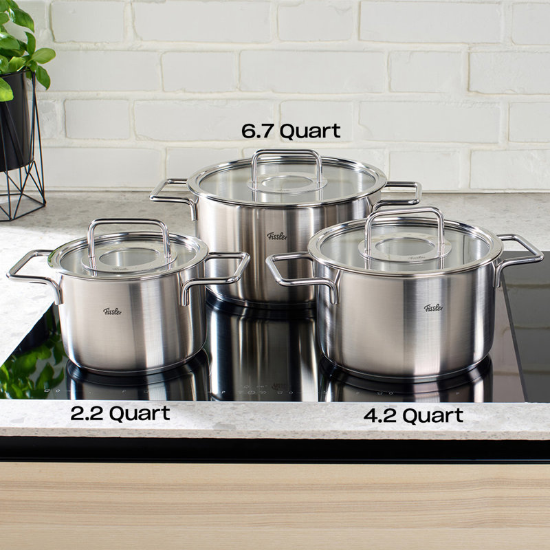 Fissler® Pure Collection Stainless Steel Stockpot with Glass Lid, 10.20"