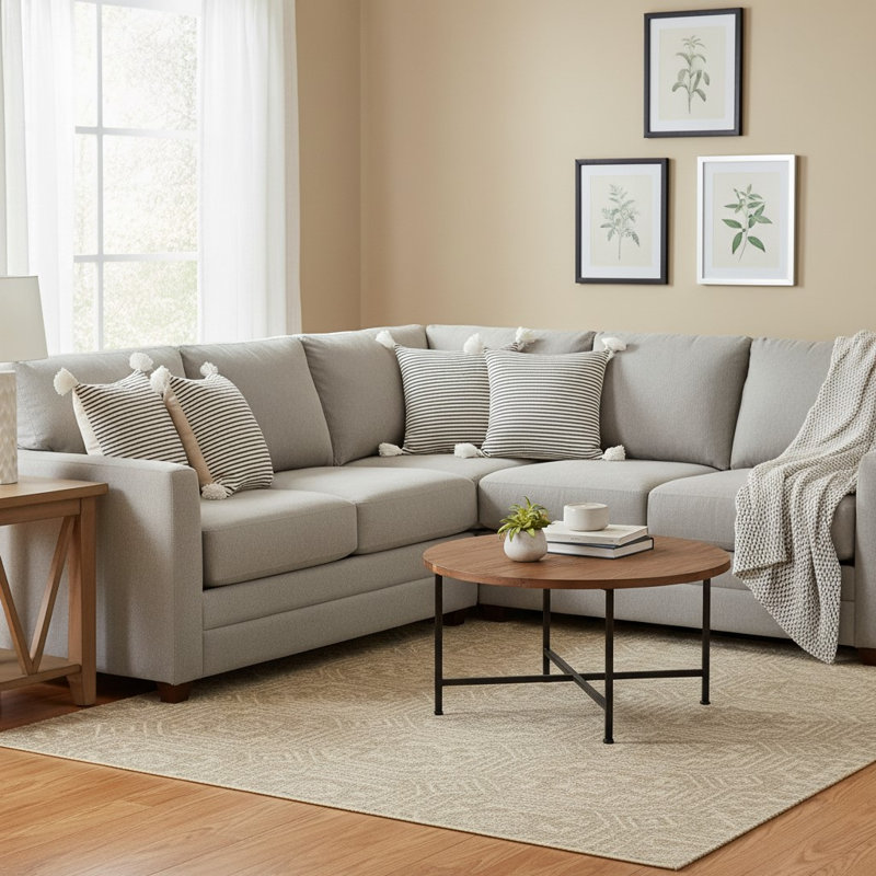 Ensemble de 4 coussins décoratifs en coton rayé gris, Noir