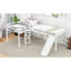 Lit mezzanine simple en L blanc avec glissade-1028503195