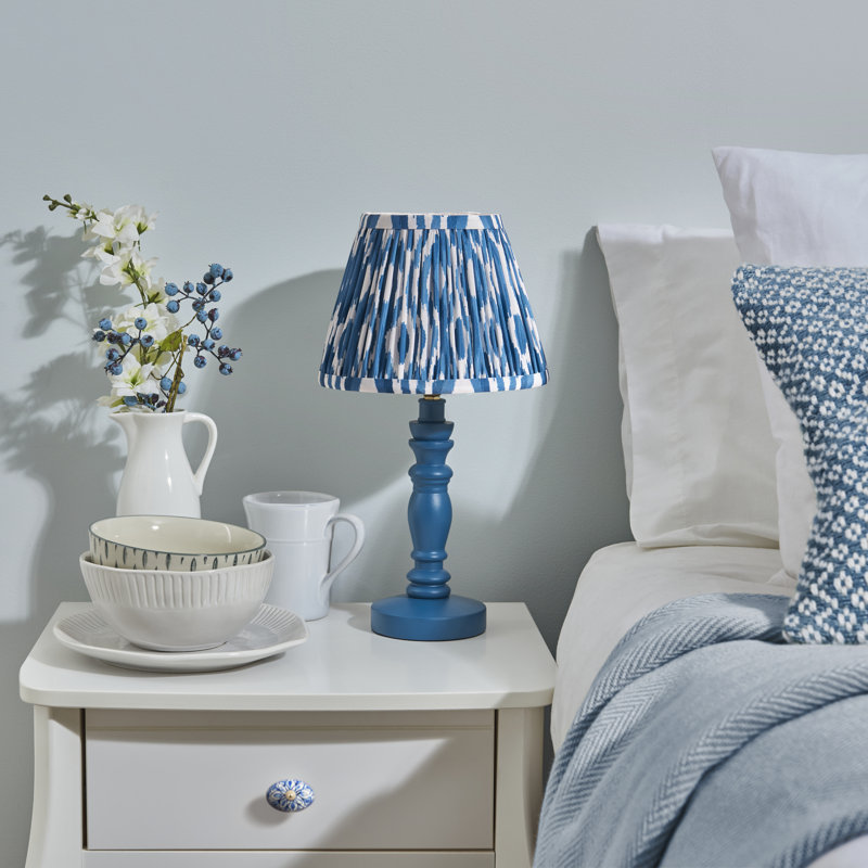 Bibury Wood Table Lamp, Blue