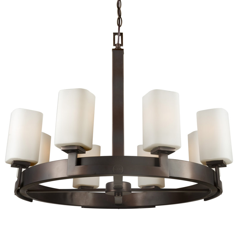 Trevor 8 - Light Dimmable Wagon Wheel Chandelier
