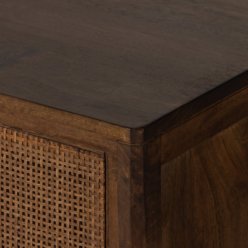 Sydney 6 Drawer Dresser, Brown Wash/Brown Cane