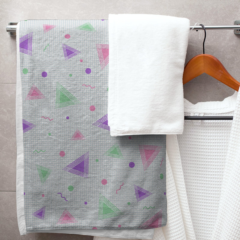 Serviette de bain rétro 90 ' ', Mauve / Rose
