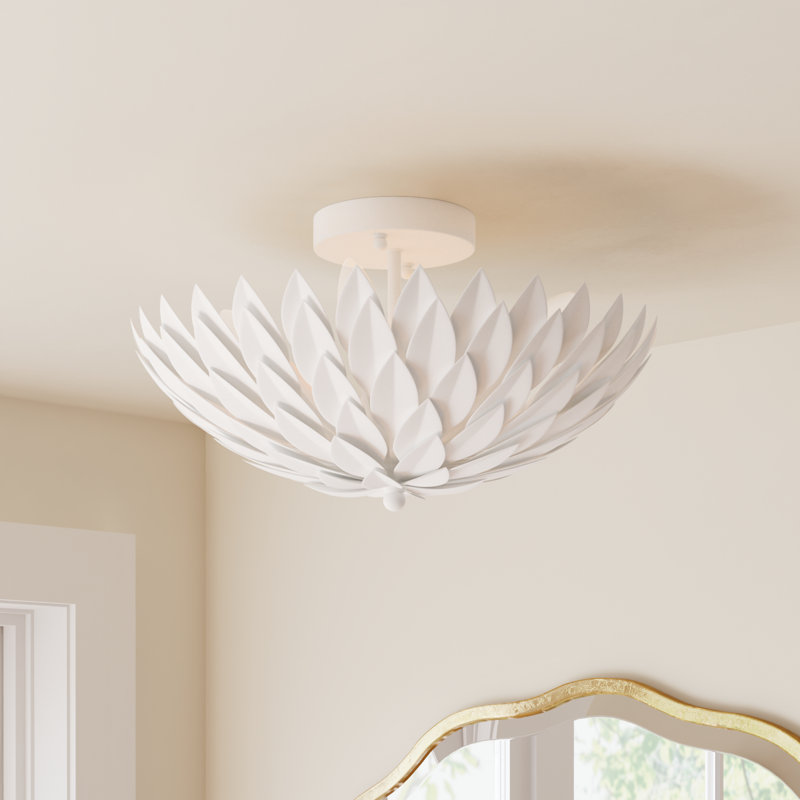 Margo Semi Flush Mount, White