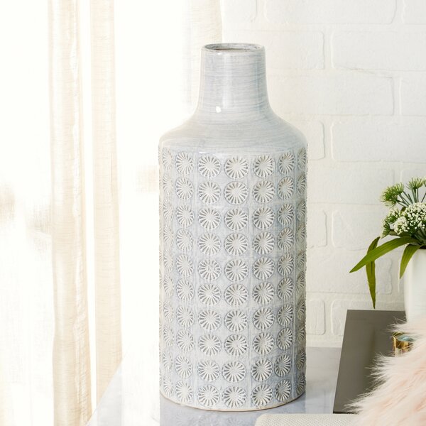 Monroe Lane Country Ceramic Decorative Jars - Set of 2, Gray