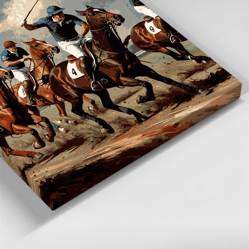 Art sportif sur toile brun Sports Polo, H 16 po x l 16 po