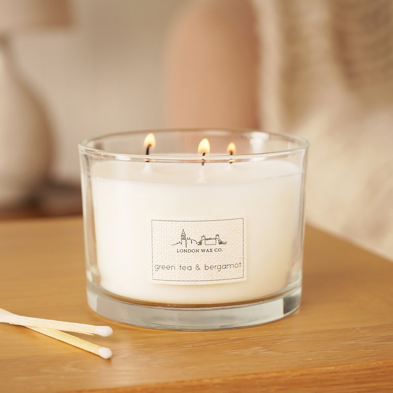 Fruity Scented Jar Candle with Glass Holder