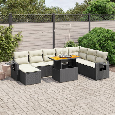 Grand canapé modulaire en rotin PE Vidaxl