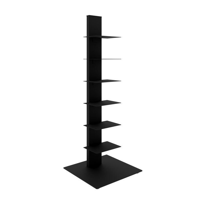 Ajax Black Steel 6-Tier Ladder Bookcase