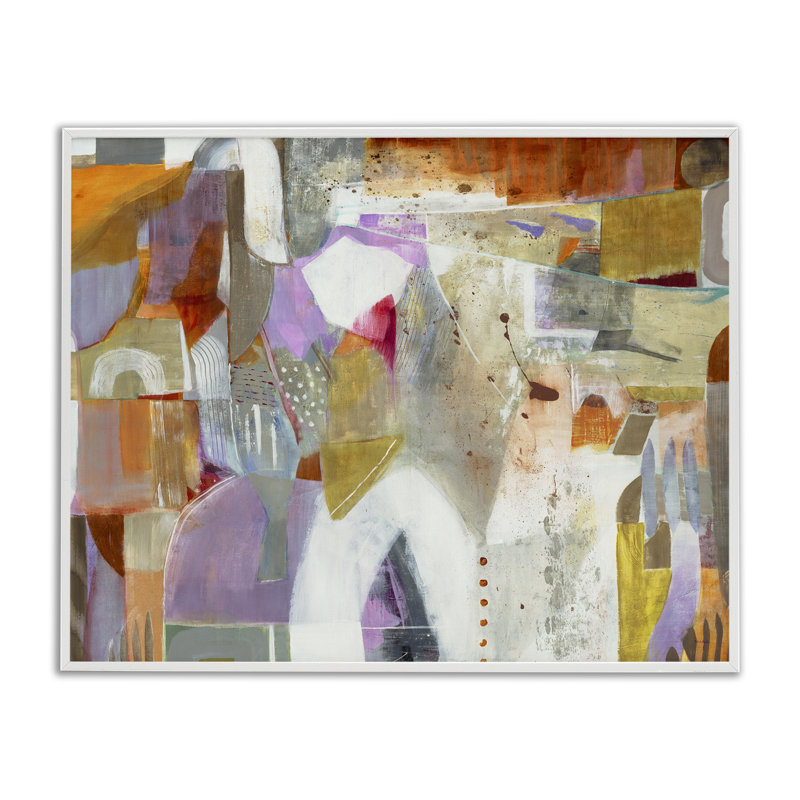 Warm Eclectic Composition Framed Giclee, design by Jill Martin, 11" H x 14" W, Coastal White Framed Giclee
