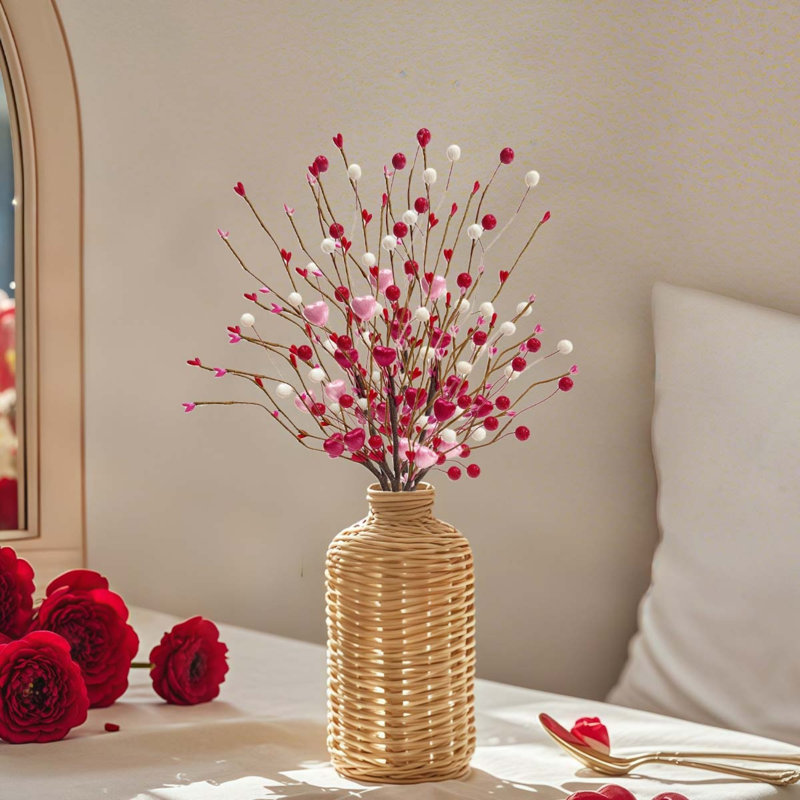 Red Heart Berry Picks, H 15,75 po x l 7,87 po x P 7,87 po