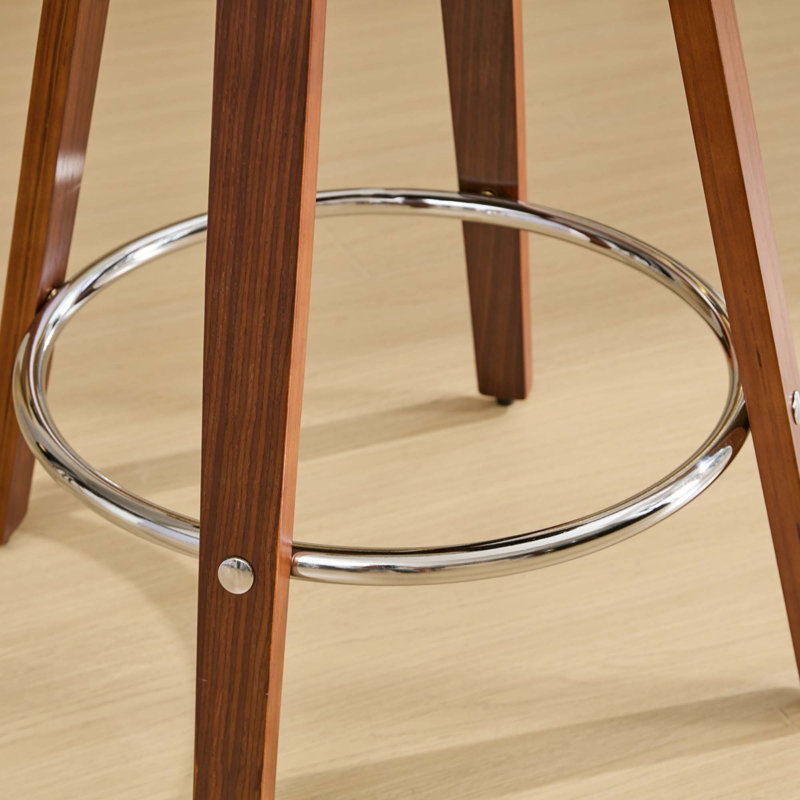 Ensemble de 2 tabourets de bar, tabourets de bar pivotants à dossier bas, chaises de bar en bois avec siège à coussin souple, siège d'une hauteur de 25 pouces
