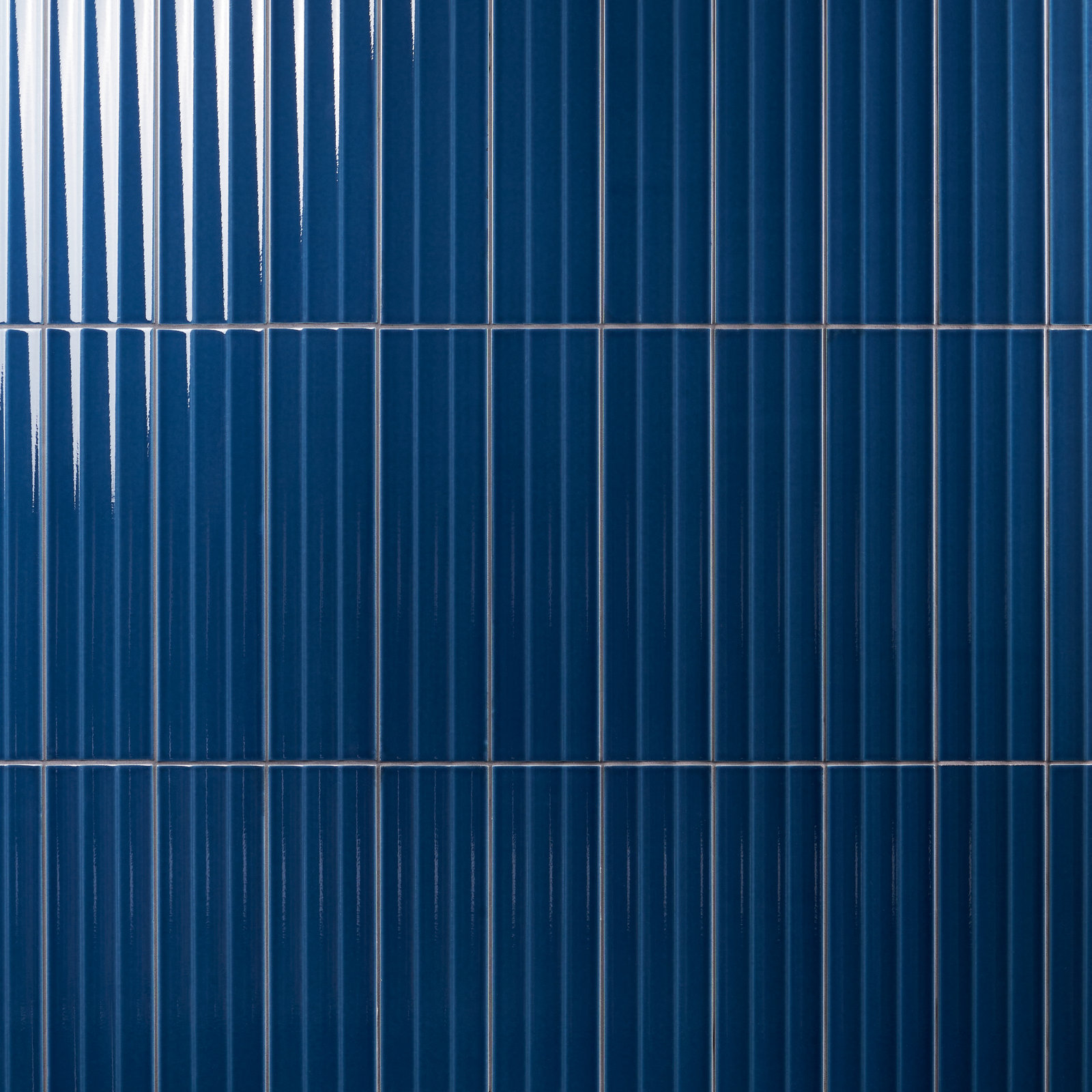 Radiant Fluted 4" x 18" Ceramic Subway Tile, Nautical Blue