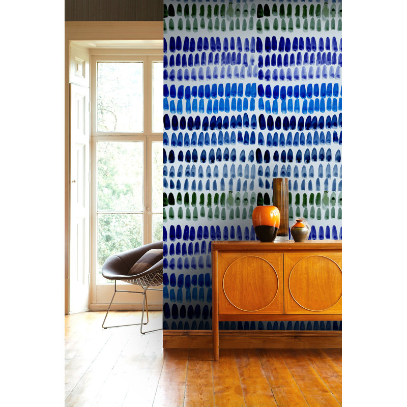 Susan Hable Abstract Wallpaper Double Roll, Blue