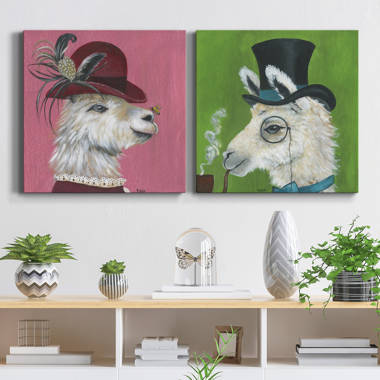 Bungalow Rose Sassy Llama On Canvas Print
