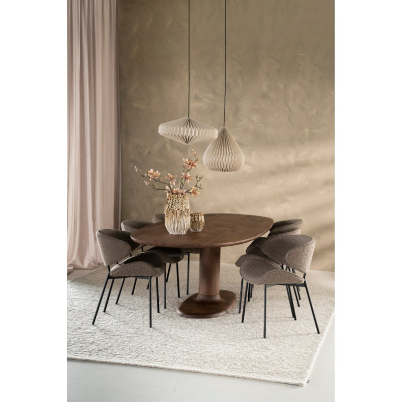 Coco Oval Solid Wood Dining Table, Natural, 30"H x 71"L x 43"W