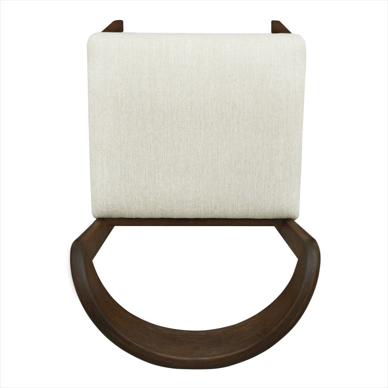 Ensemble de 2 chaises d'appoint en tissu massif beige et noyer