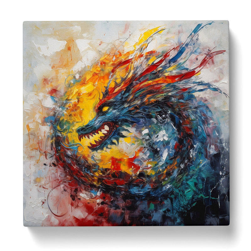 Dragon Abstract Expressionism No.1 - Wrapped Canvas