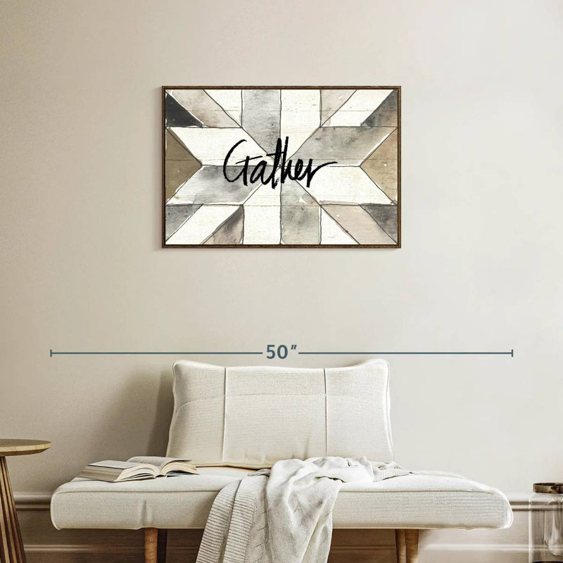 Farm Memories Gather, Cadre flottant noyer, 31 po x 21 po