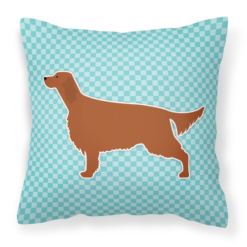 Coussin décoratif d’intérieur/d’extérieur irish setter, Bleu, H 18 po x l 18 po x P 3 po