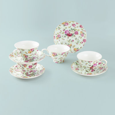 Ensemble de 4 tasses à thé Grace Rose Chintz