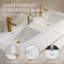 Meuble-lavabo mural 60 po avec lavabo, armoire de rangement flottante avec comptoir en résine de pierre et tiroirs à fermeture en douceur 60 po