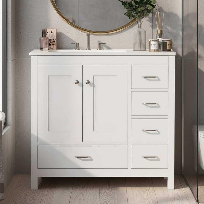 Meuble-lavabo blanc 36 po Vespera Lune
