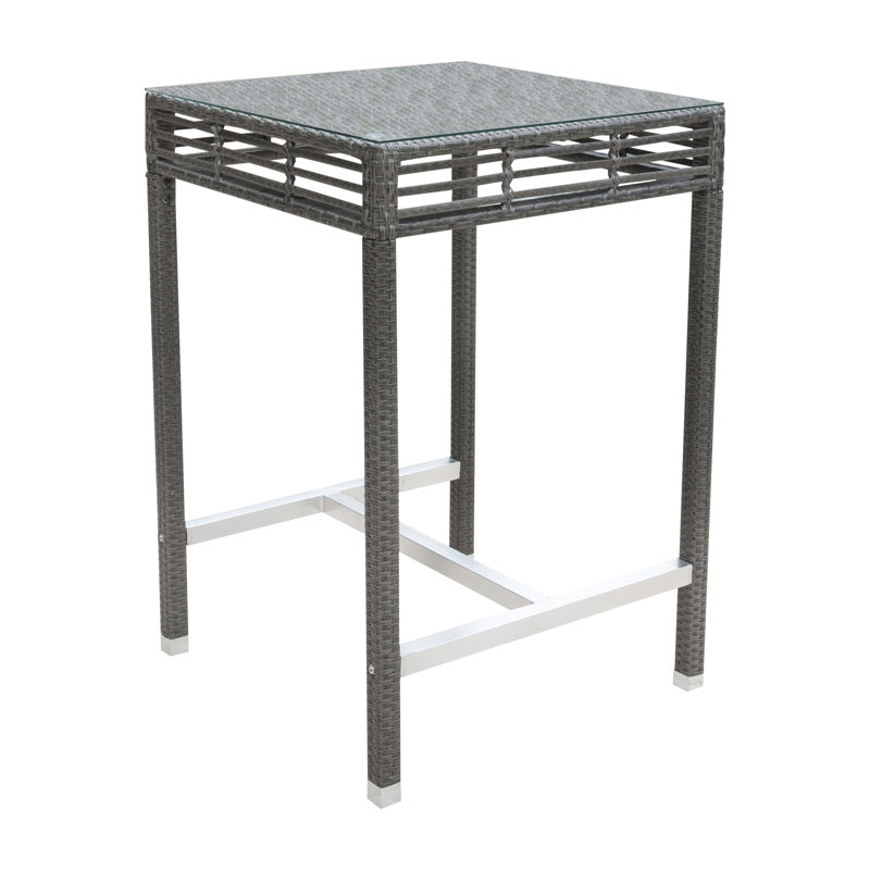 Table de bar en verre Graphite